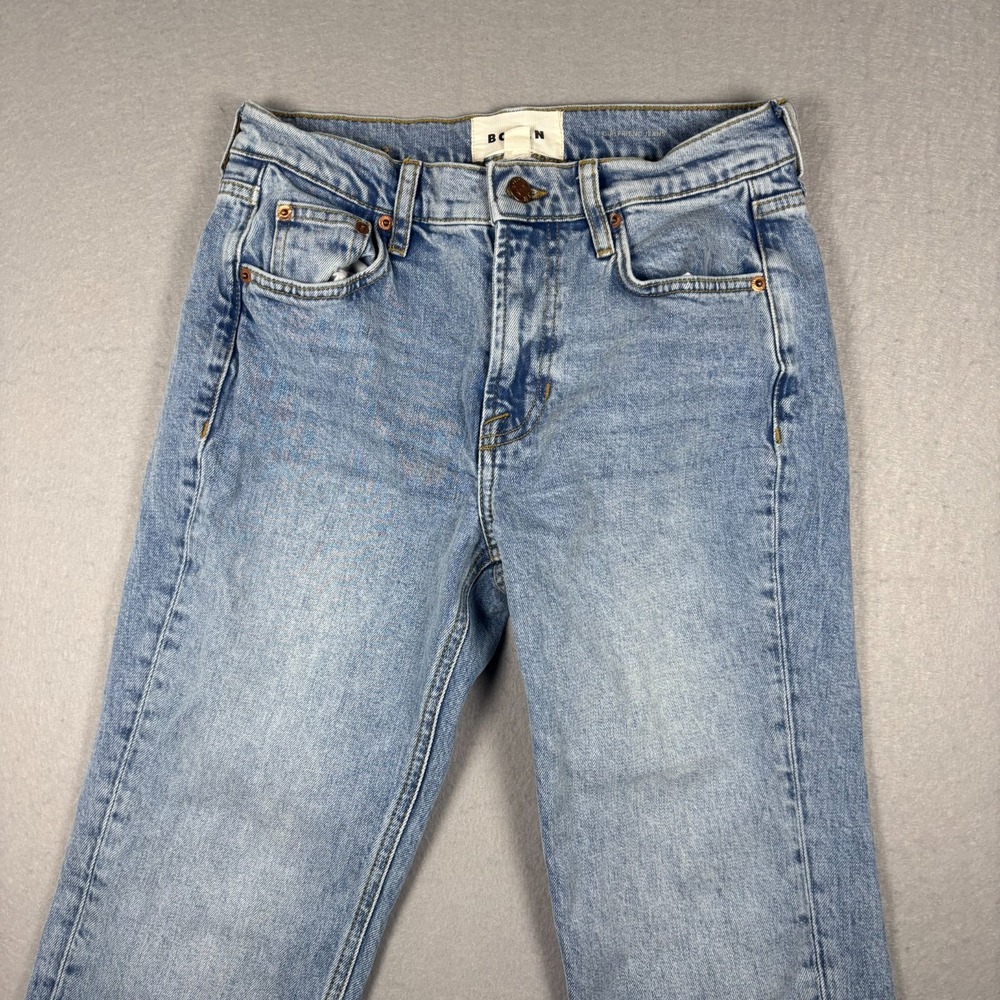 Boden Girlfriend Jeans Light Wash Denim Size W27 P Petite Cotton Blend Stretch